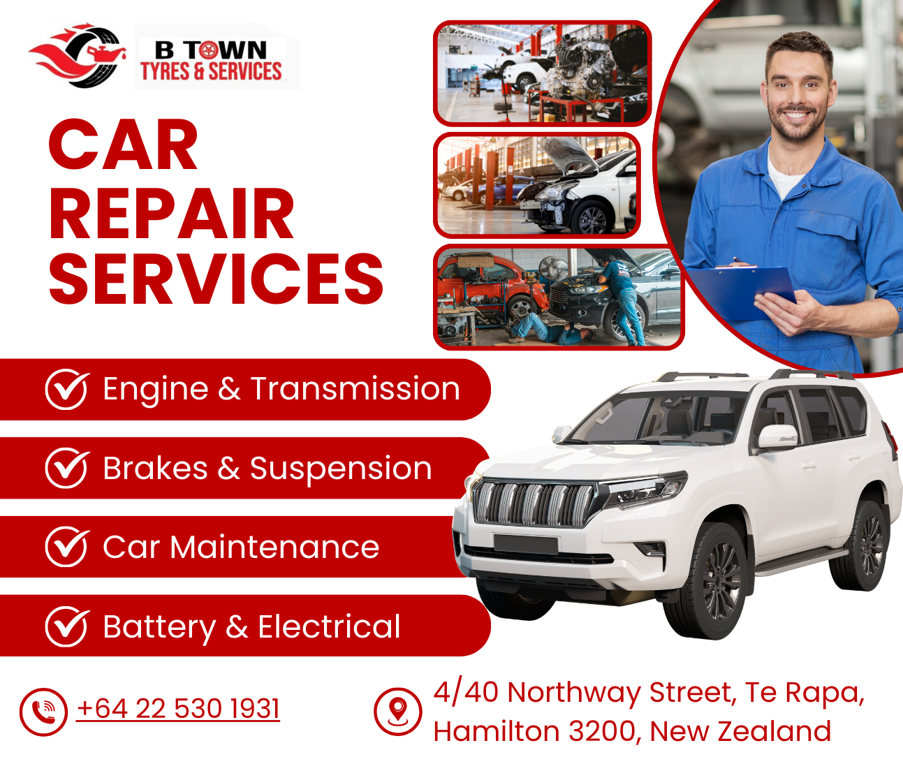 BTownTyres ,CarRepair,AutoService , VehicleMaintenance , CarCare , MechanicLife , AutoRepairShop ,HamiltonNZ ,TeRapa ,SupportLocalNZ , CarRepairService , CarMaintenanceService ,ProfessionalMechanic , AffordableCarRepair , WheelAlignmentService ,WheelBalancing , NewTyres , UsedTyres , TyreFitting ,CarRepairHamilton ,HamiltonCarService , TeRapaMechanic , WaikatoCarRepair ,HamiltonNZBusiness , LocalCarRepairNZ ,BTownTyres , TrustedMechanic , BestCarService ,QualityAutoService ,ReliableCarRepair