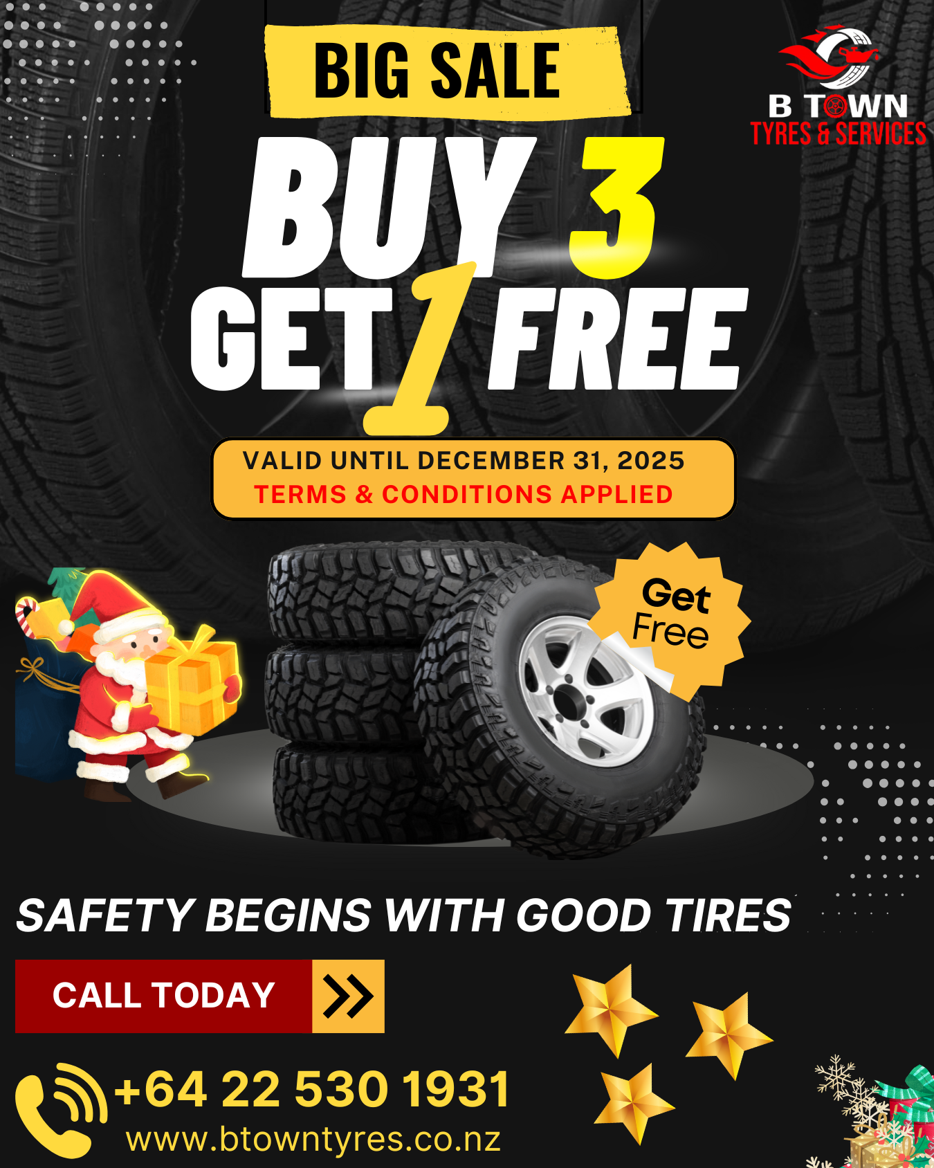 BTown Tyres, B Town Tyres, BTown Tyres Hamilton, BTown Tyres Te Rapa, tyre shop Hamilton, tyre shop Te Rapa, tyres Hamilton, best tyre shop Hamilton, affordable tyres Hamilton, car tyres Hamilton, cheap tyres Hamilton, new tyres Hamilton, used tyres Hamilton, SUV tyres Hamilton, 4x4 tyres Hamilton, performance tyres Hamilton, all season tyres Hamilton, budget tyres Hamilton, tyre fitting Hamilton, wheel alignment Hamilton, wheel balancing Hamilton, puncture repair Hamilton, flat tyre repair Hamilton, tyre replacement Hamilton, tyre rotation Hamilton, car service Hamilton, auto repair Hamilton, vehicle maintenance Hamilton, brake repair Hamilton, battery replacement Hamilton, oil change Hamilton, suspension repair Hamilton, engine diagnostics Hamilton, tyre shop near me, tyres near me, wheel alignment near me, car service near me, auto repair near me, puncture repair near me, buy 3 get 1 free tyres Hamilton, tyre deals Hamilton, tyre sale Hamilton, discount tyres Hamilton, year end tyre sale Hamilton, cheap tyre packages Hamilton, best tyre shop in Hamilton, cheap tyres in Te Rapa Hamilton, buy car tyres in Hamilton NZ, affordable wheel alignment Hamilton, one stop tyre and car service Hamilton, tyre fitting and balancing Hamilton