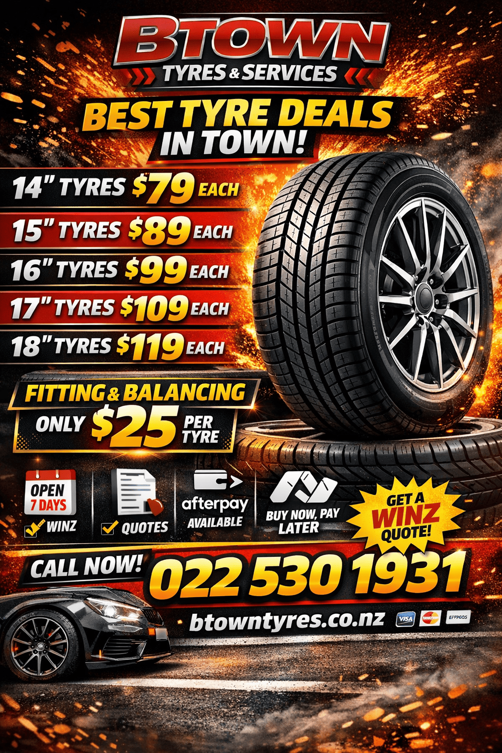 Best Tyre Deals in Hamilton NZ Cheap Tyres Te Rapa BTown Tyres & Services