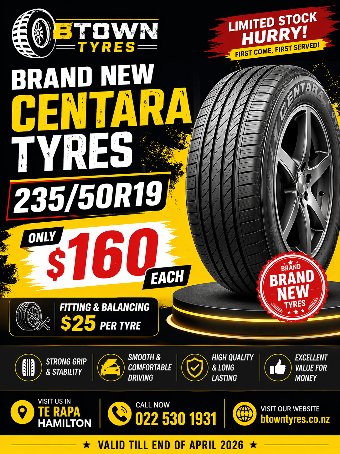 235/50R19 Centara Tyres in Te Rapa Hamilton | Brand New Tyres $160 Each – Btown Tyres