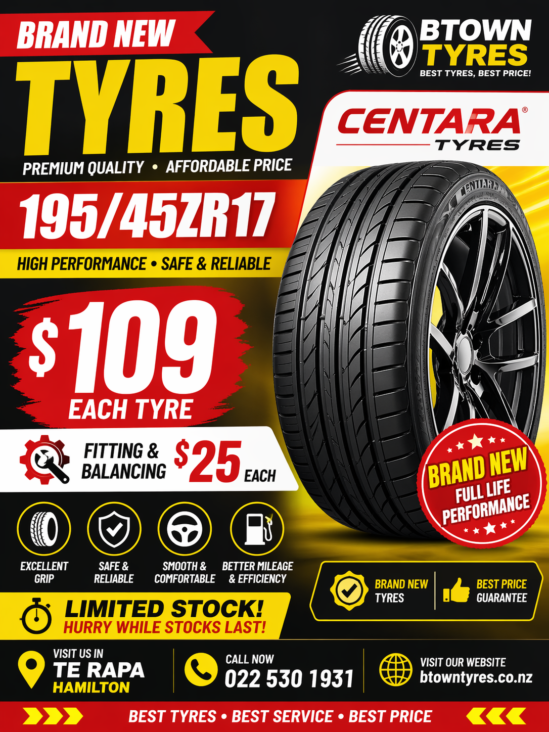 Brand-New-Centara-19545ZR17-Premium-Quality-Tyres-–-Only-109-Each-Best-Budget-Performance-Deal-17-inch-Tyres
