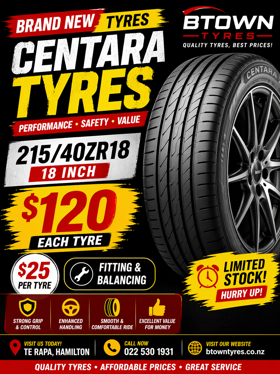 Brand-New-Centara-21540ZR18-Tyres-–-Only-120-Each-Cheap-18-Inch-Tyres-in-Te-Rapa-Hamilton