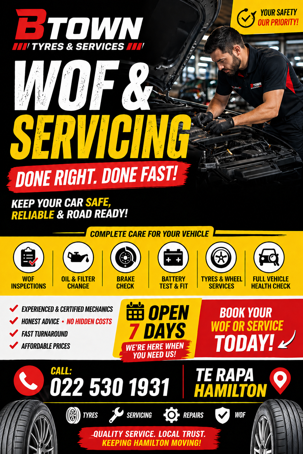 WOF & Servicing Te Rapa, Hamilton | Btown Tyres