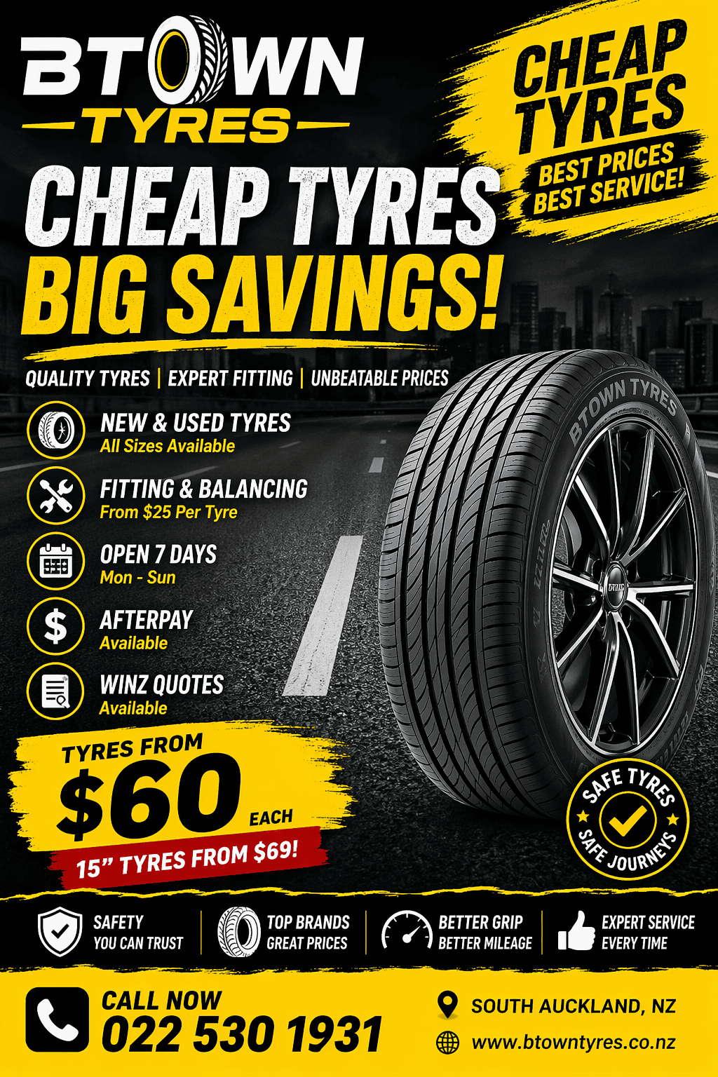 cheap tyres Auckland, affordable tyres NZ, tyre deals near me, budget tyres, tyre fitting Auckland, used tyres NZ, buy tyres online NZ