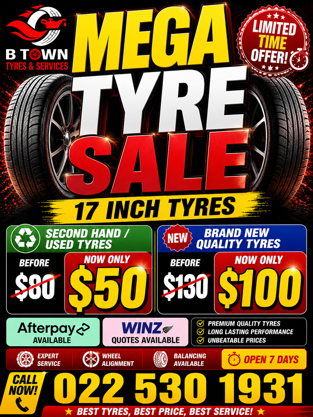 Best 17 Inch Tyre Deals in Hamilton | From $50