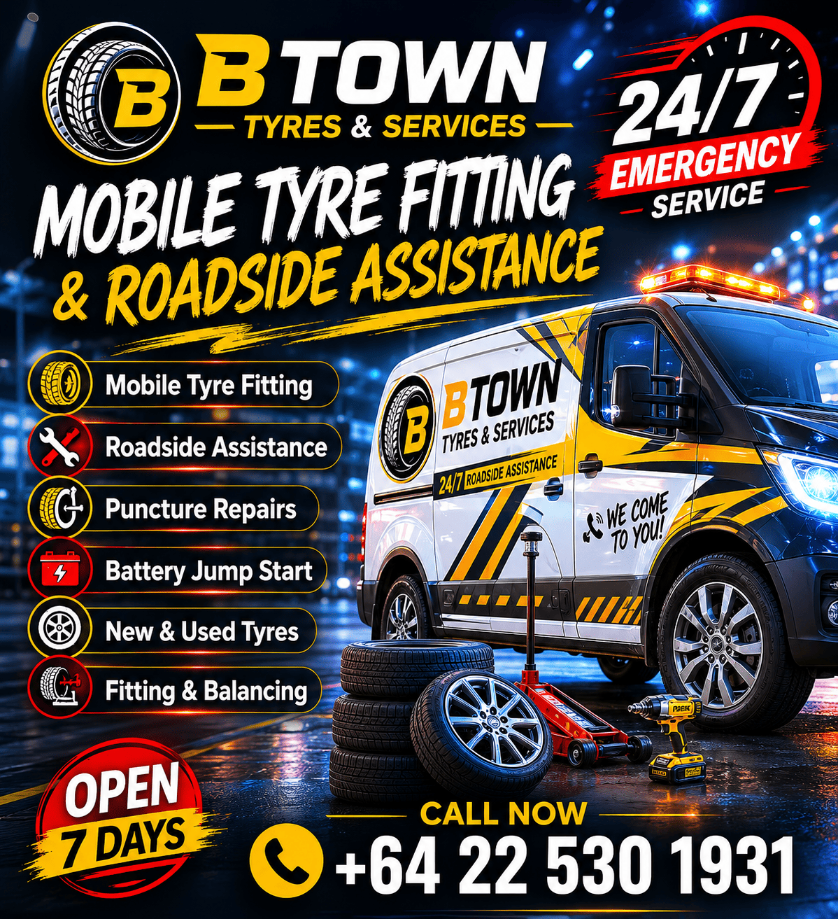 EMERGENCY MOBILE TYRE FITTING & ROADSIDE ASSISTANCE