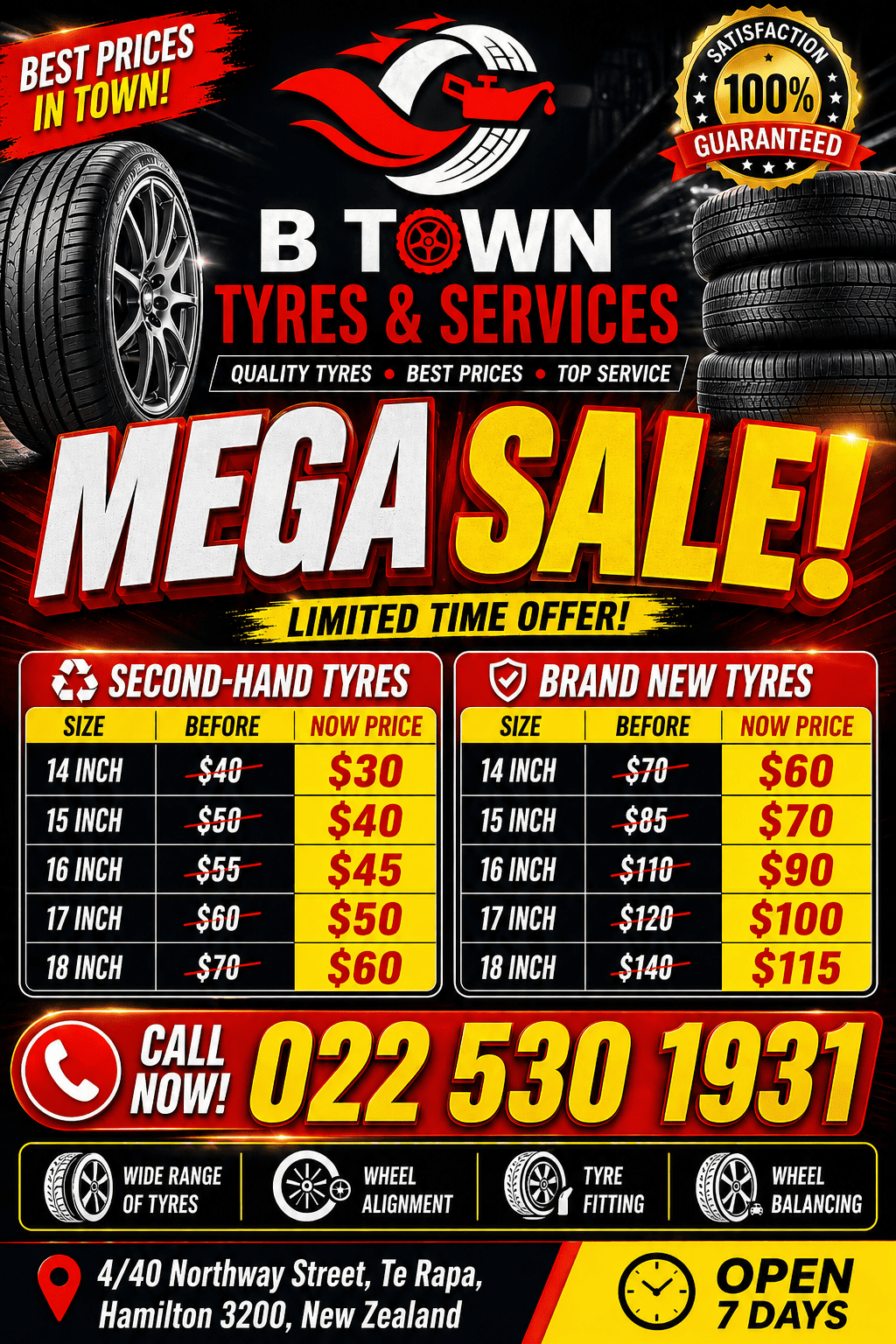 Tyres for Sale Hamilton NZ Affordable Used & Brand New Tyres Budget & Premium 14–18 Inch Tyres