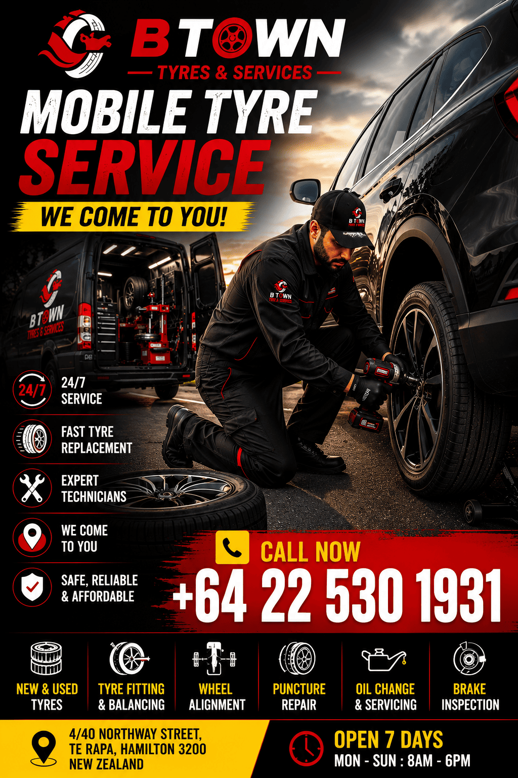 Mobile Tyre Service Te Rapa – Fast, Reliable & 24/7 Tyre Assistance